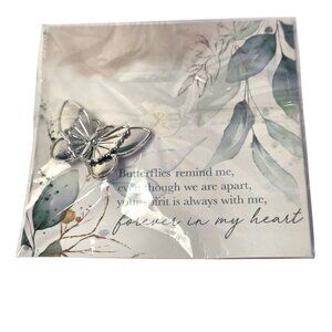 Butterfly Memorial Pendant Silver Tone Keepsake Sympathy Giftcraft Token New